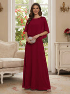 Roxanne Rose Burgundy side view mother of the bride dress