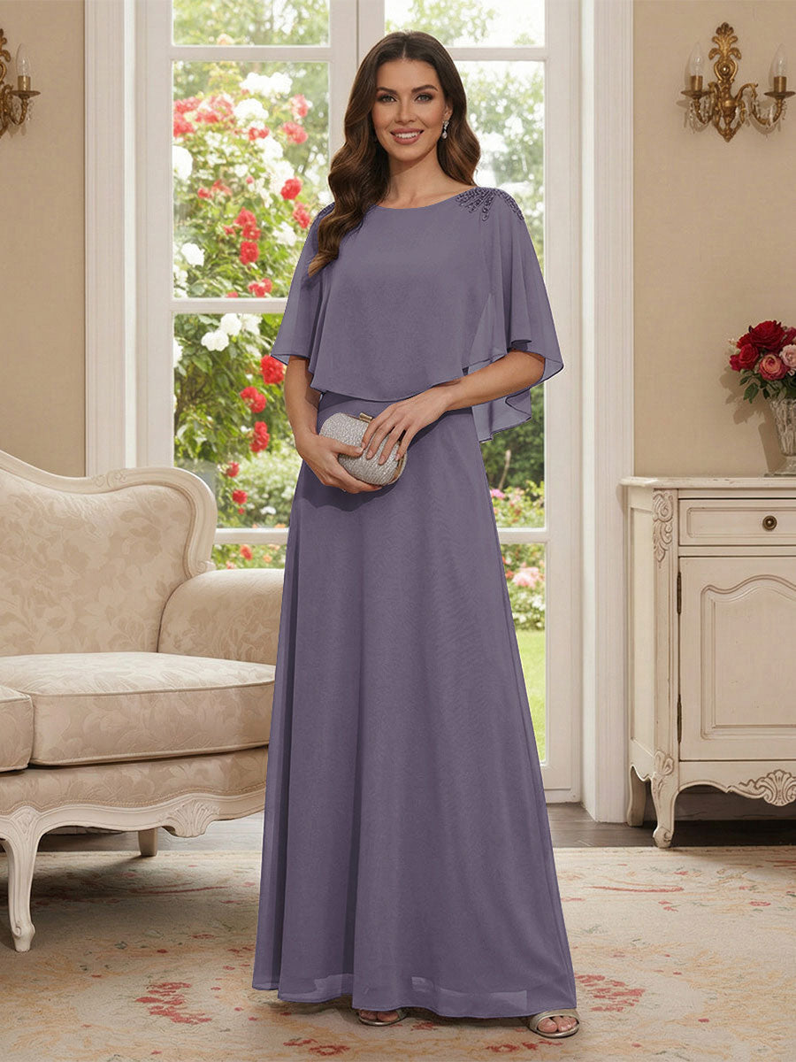 Roxanne Rose Wisteria back view mother of the bride dress