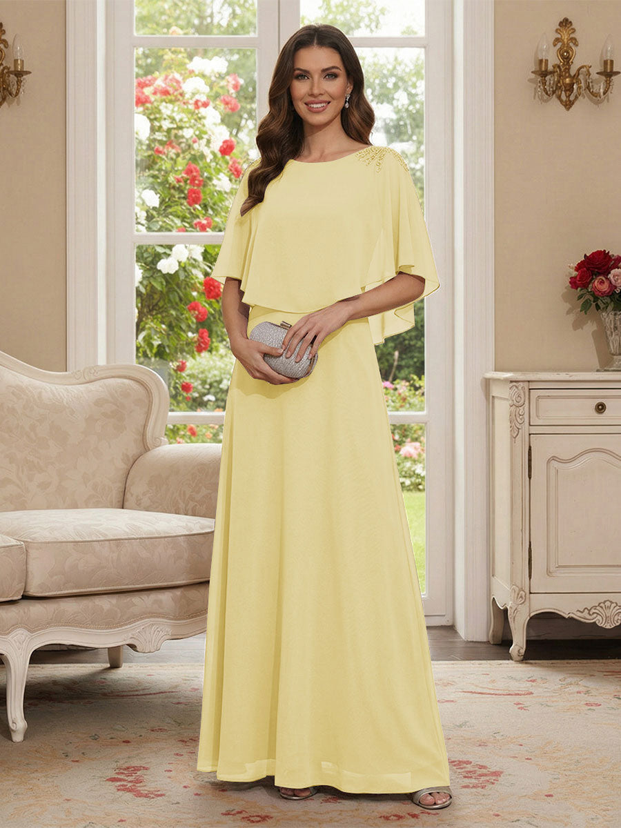 Roxanne Rose Yellow front view mother of the bride dress