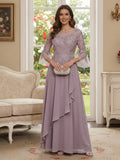 Margaret June Mauve front view mother of the bride dress
