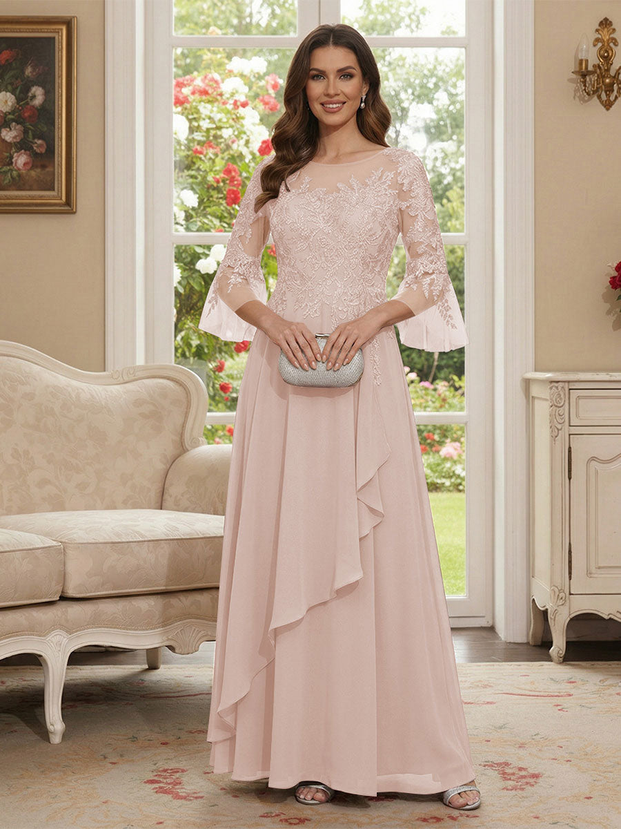 Margaret June Blush front view mother of the bride dress