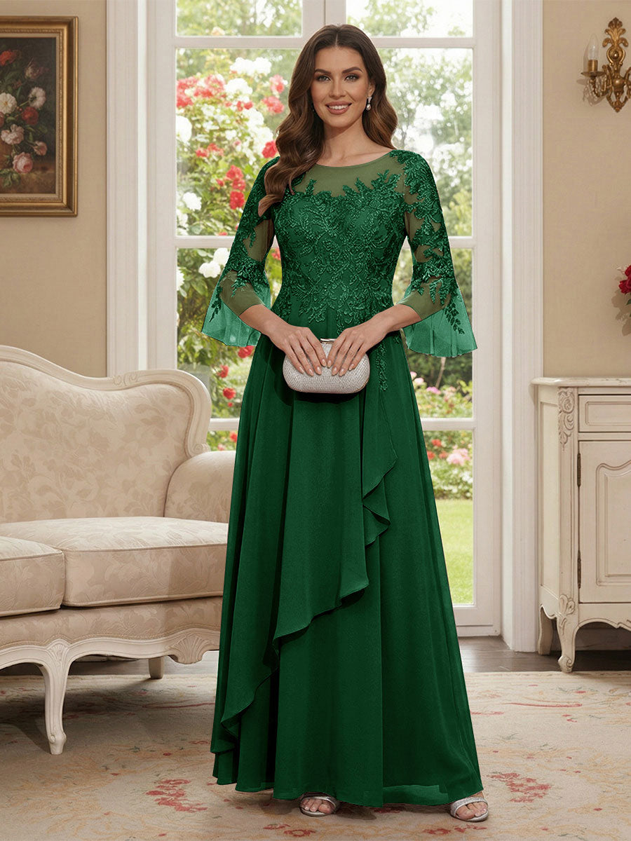 Margaret June Emerald front view mother of the bride dress