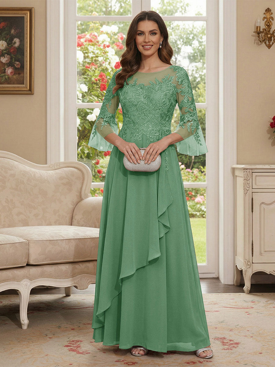 Margaret June Eucalyptus front view mother of the bride dress