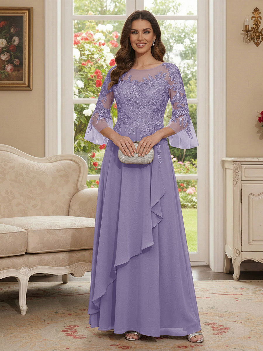 Margaret June Lilac front view mother of the bride dress