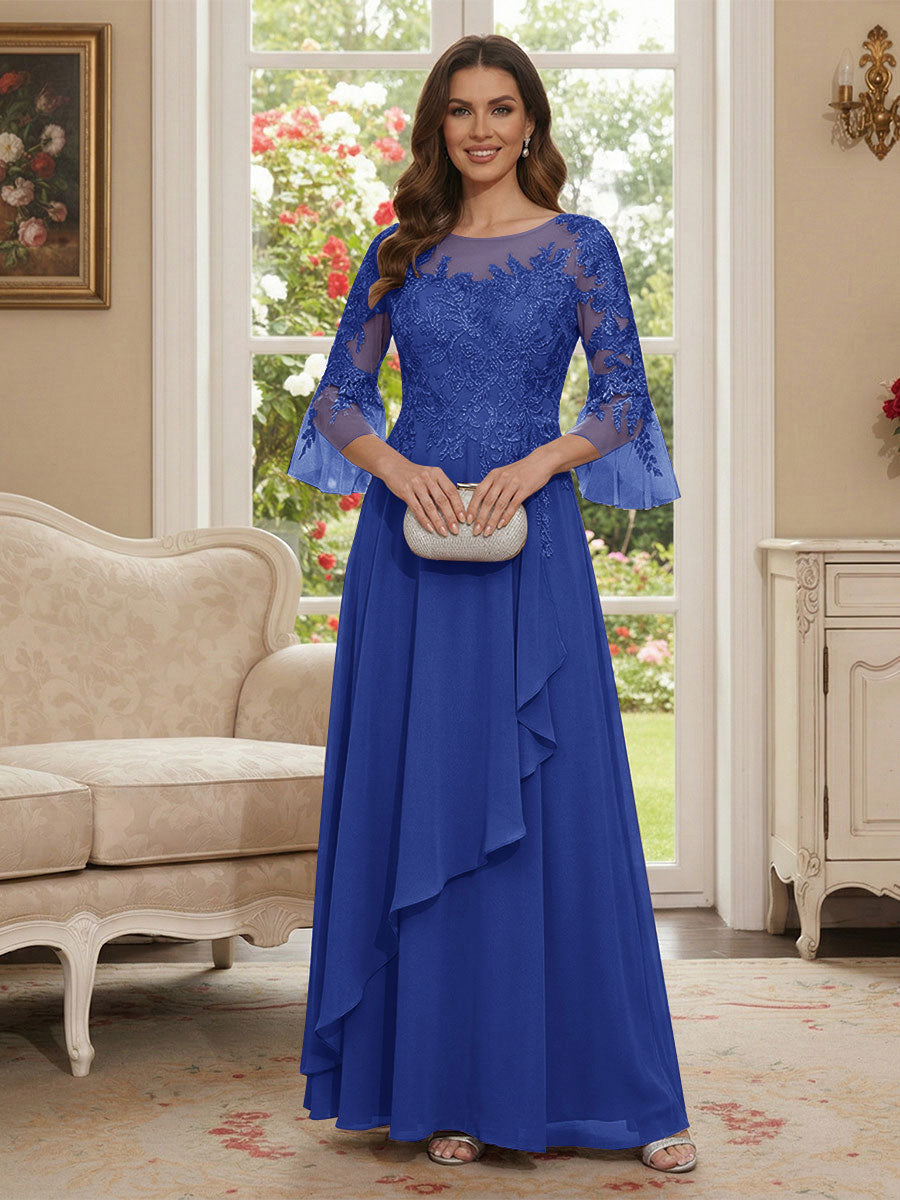Margaret June Royal Blue back view mother of the bride dress