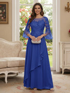 Margaret June Royal Blue back view mother of the bride dress