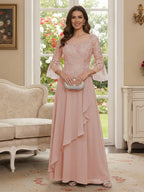 Margaret June Orchid front view mother of the bride dress