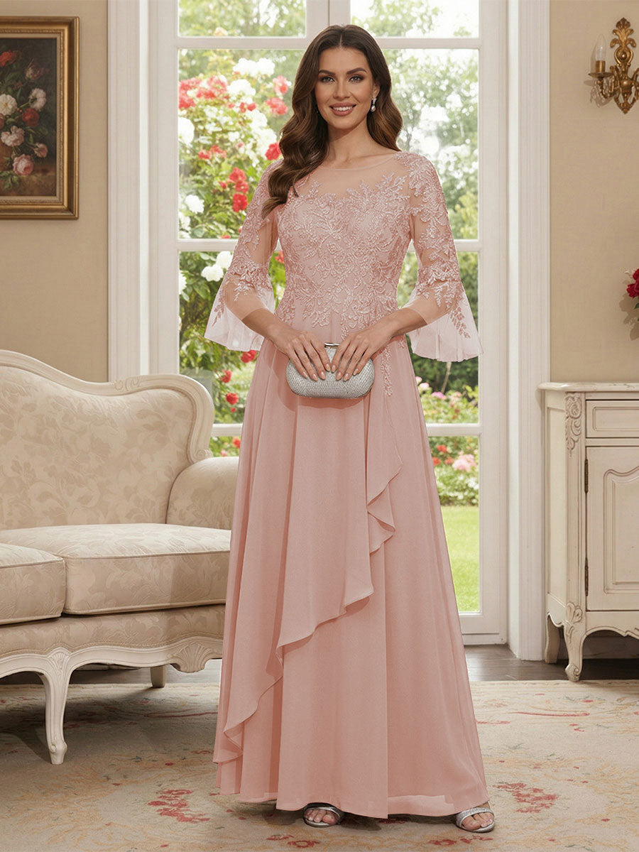 Margaret June Orchid front view mother of the bride dress