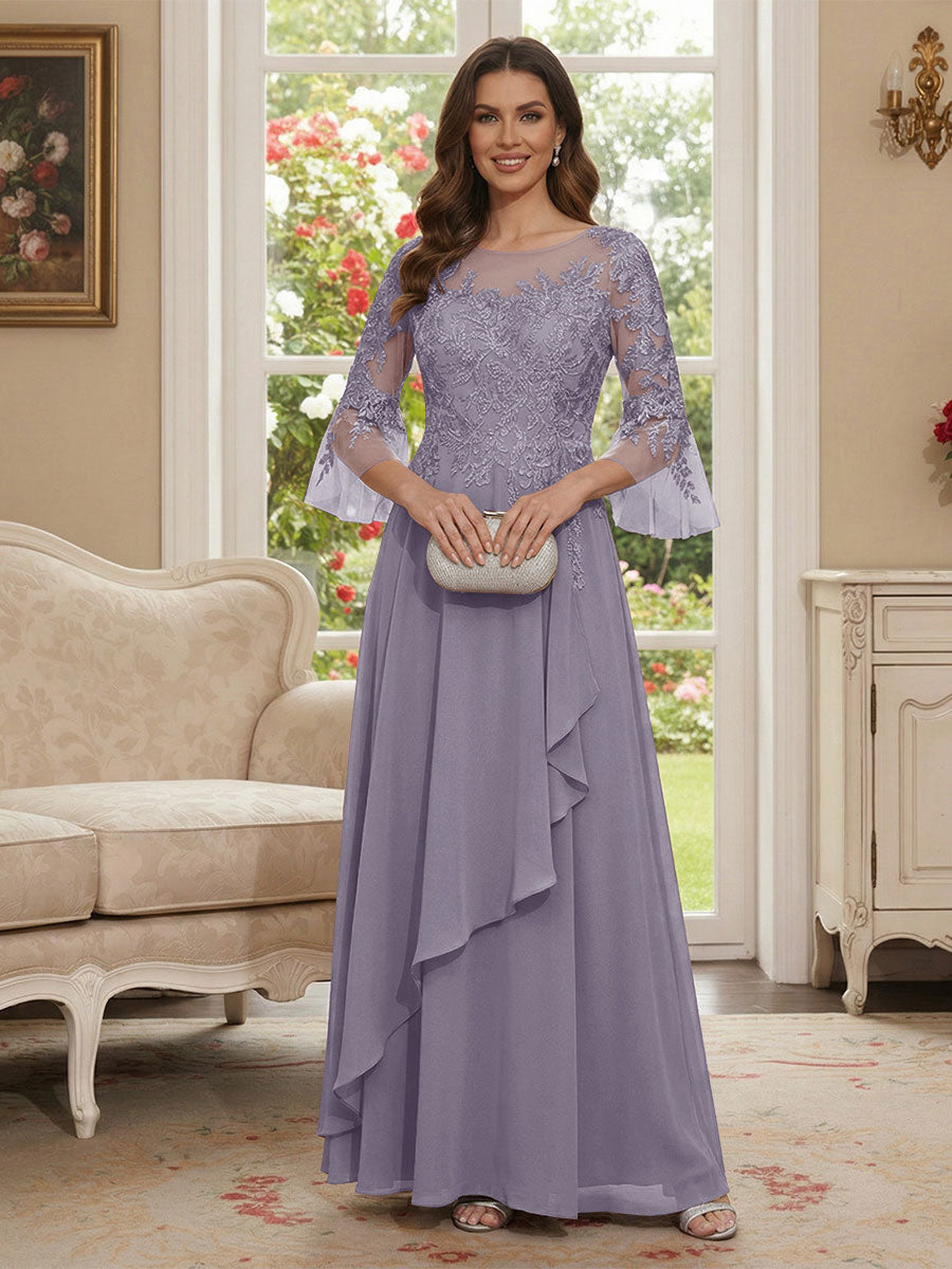Margaret June Wisteria back view mother of the bride dress