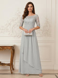 Corinne June Silver front view mother of the bride dress