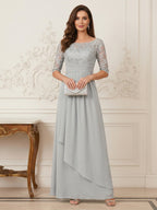 Corinne June Silver front view mother of the bride dress