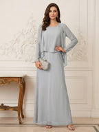 Zara Claire Silver front view mother of the bride dress