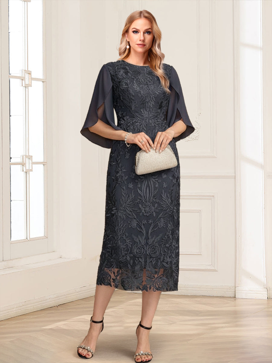 Jasmine June Grey front view mother of the bride dress