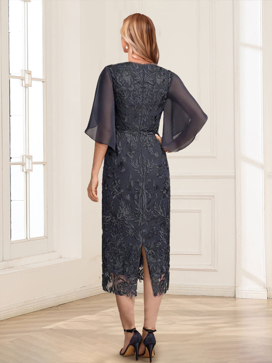 Jasmine June Grey back view mother of the bride dress