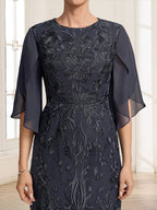 Jasmine June Grey side view mother of the bride dress