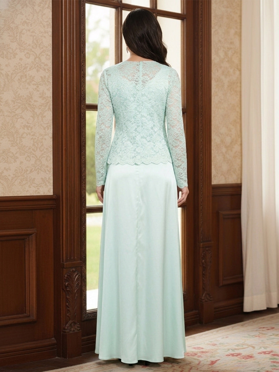 Nadia Rose Mint Green back view mother of the bride dress