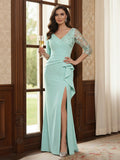 Wendy June Mint Green front view mother of the bride dress