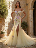 Bellarose Wynn Yellow front view prom dress