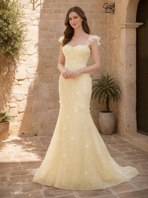 Aveloria Quinn Yellow front view prom dress