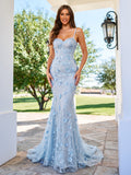 Briseida Lynn Sky Blue front view prom dress
