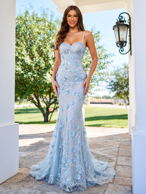 Briseida Lynn Sky Blue front view prom dress