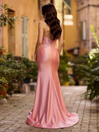 Ysabeau Iris Dusty Rose back view prom dress