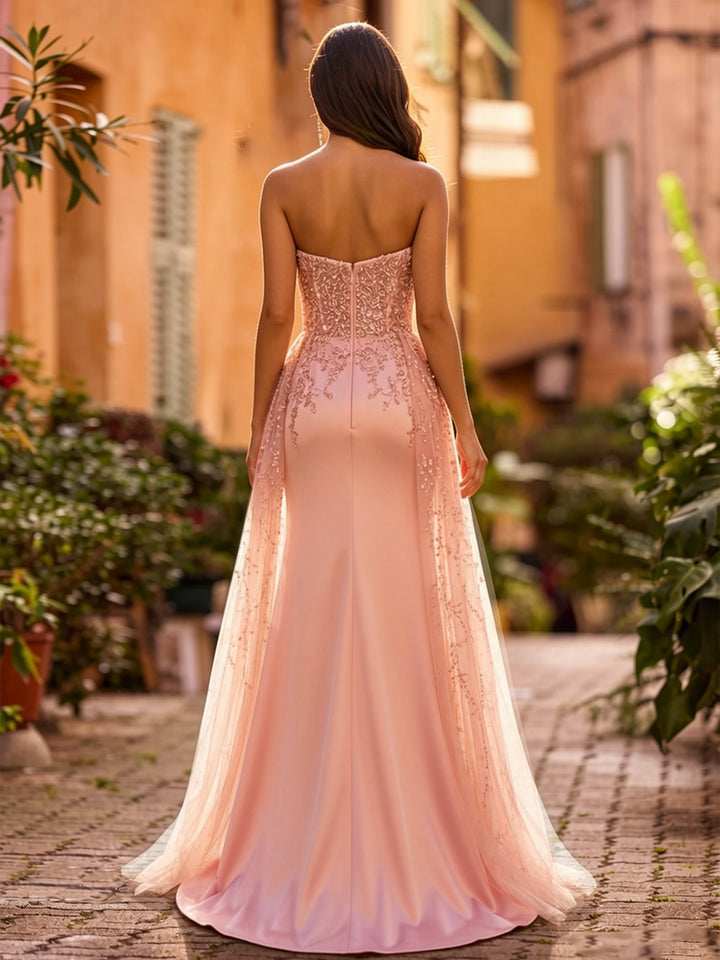 Wilhelmina Joy Pearl Pink back view prom dress