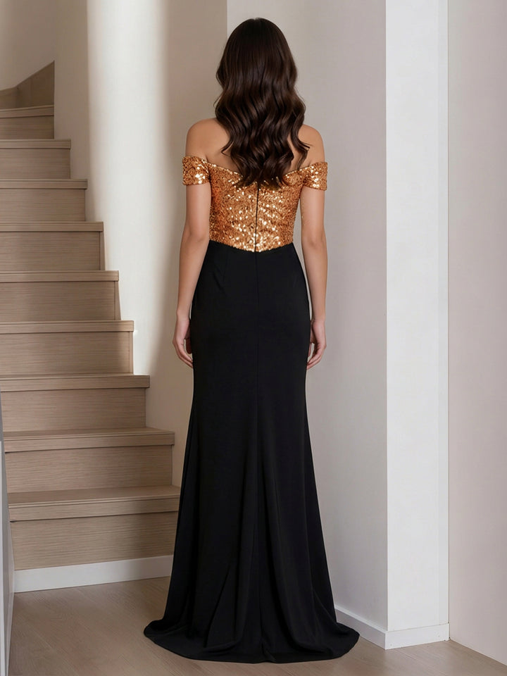 Petronella Mae Gold back view prom dress