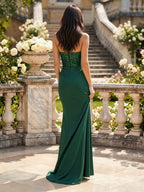 Leocadia June Hunter Green back view prom dress
