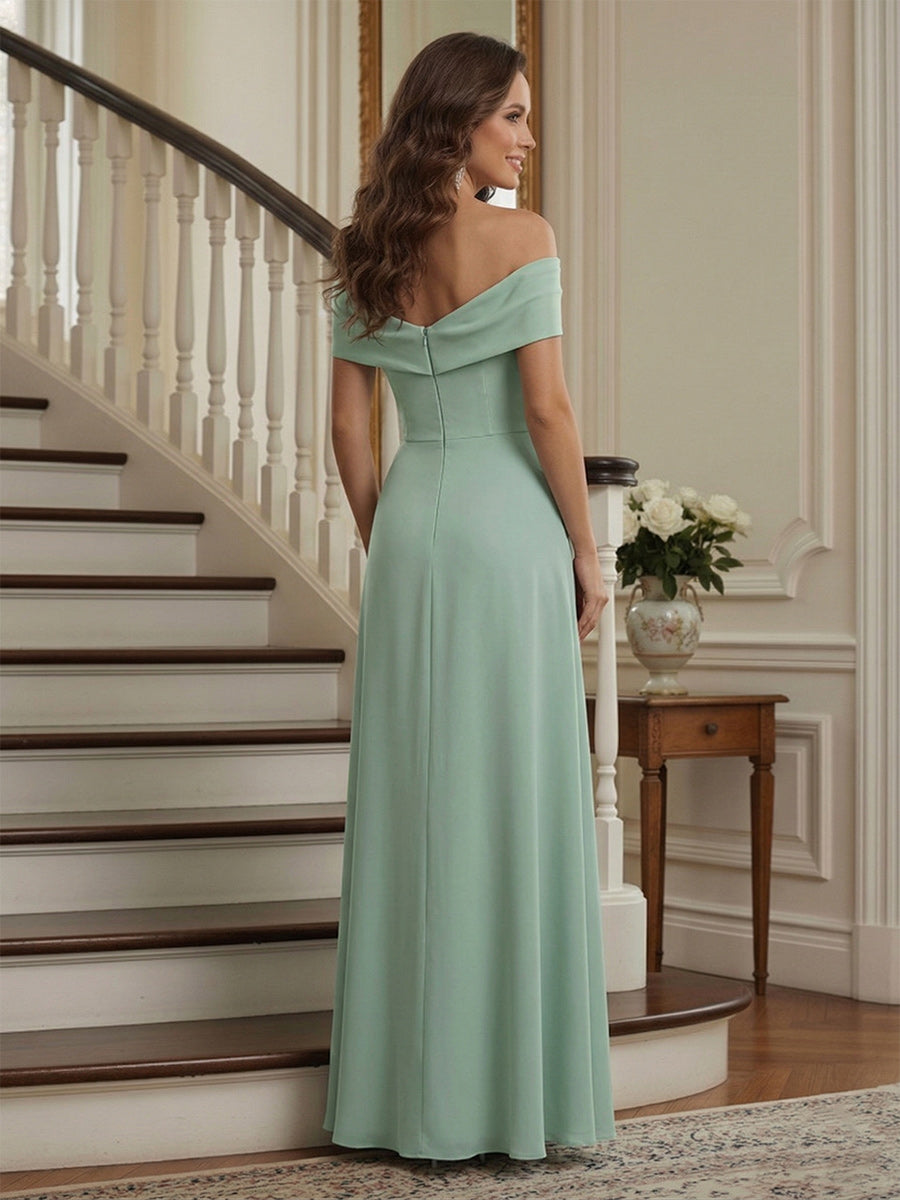 Renee Elise Mint Green back view mother of the bride dress