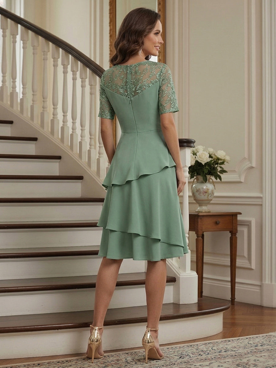 Eden Mae Mint Green back view mother of the bride dress
