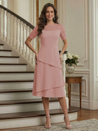 Eden Mae Dusty Rose back view mother of the bride dress