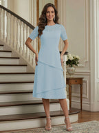 Eden Mae Sky Blue front view mother of the bride dress