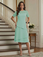 Eden Mae Mint Green side view mother of the bride dress