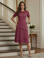 Eden Mae Plum front view mother of the bride dress