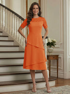 Eden Mae Orange front view mother of the bride dress