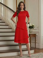 Eden Mae Red front view mother of the bride dress