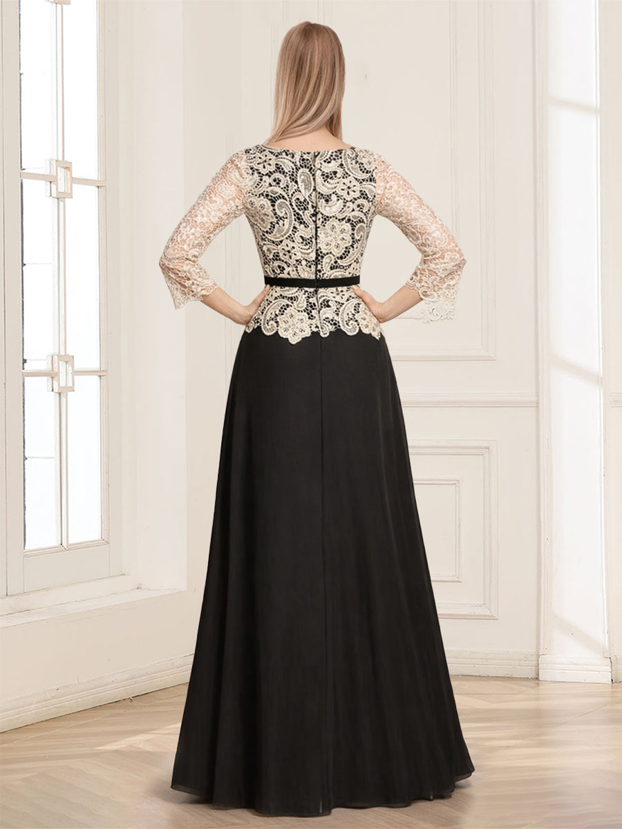 Iris Rose Black back view mother of the bride dress