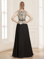 Iris Rose Black back view mother of the bride dress