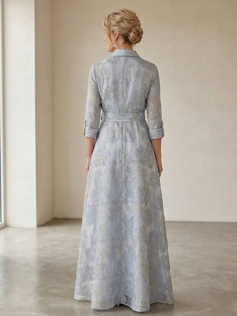Daphne Lisette Sky Blue back view mother of the bride dress