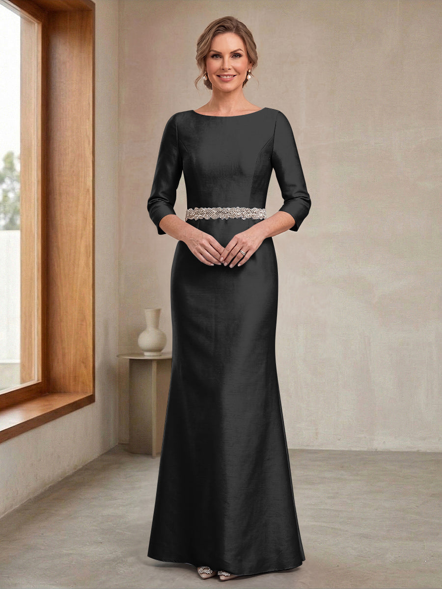 Marina black front view mother of the bride dress