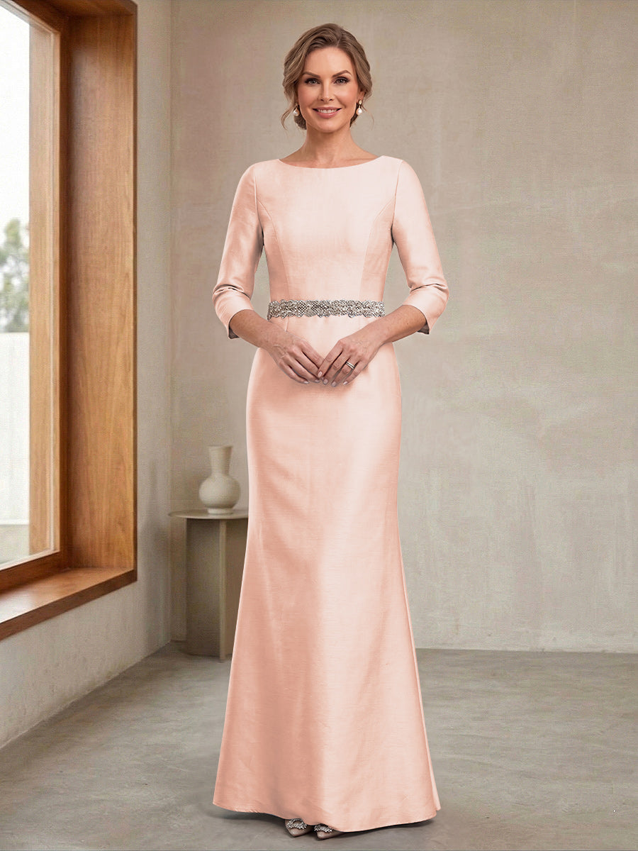 Delphine Iris Blush front view mother of the bride dress