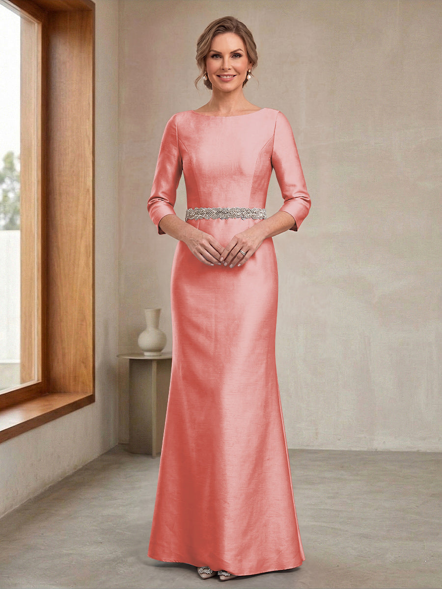 Delphine Iris Coral front view mother of the bride dress