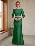 Delphine Iris Emerald front view mother of the bride dress