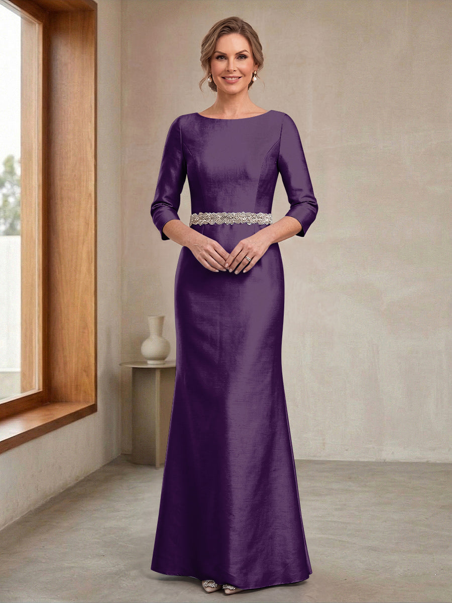 Delphine Iris Grape front view mother of the bride dress