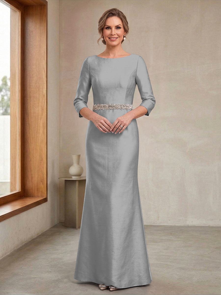 Marina grey front view mother of the bride dress