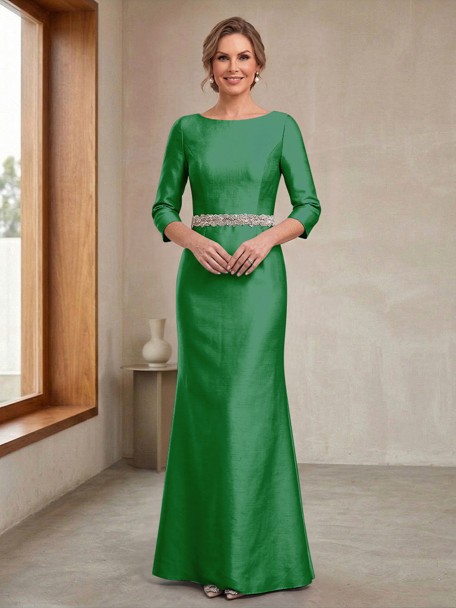 Delphine Iris Forest Green front view mother of the bride dress