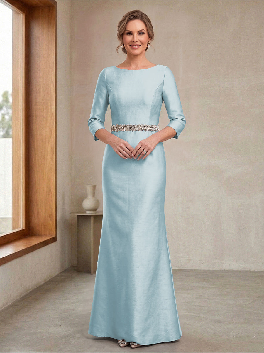 Delphine Iris Sky Blue side view mother of the bride dress
