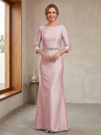 Delphine Iris Mauve front view mother of the bride dress