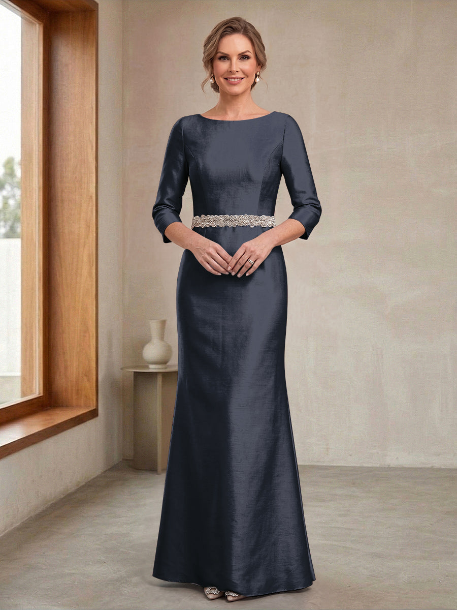 Delphine Iris Navy Blue front view mother of the bride dress